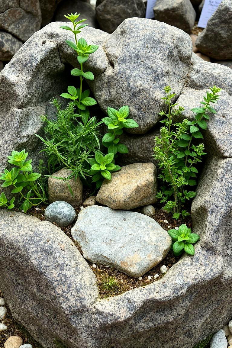 Herb Garden Rock Oasis - 24 Rock Garden Ideas