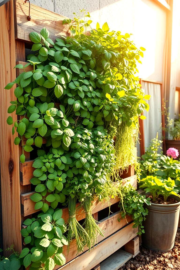 Herb Haven - 24 Vertical Pallet Garden Ideas
