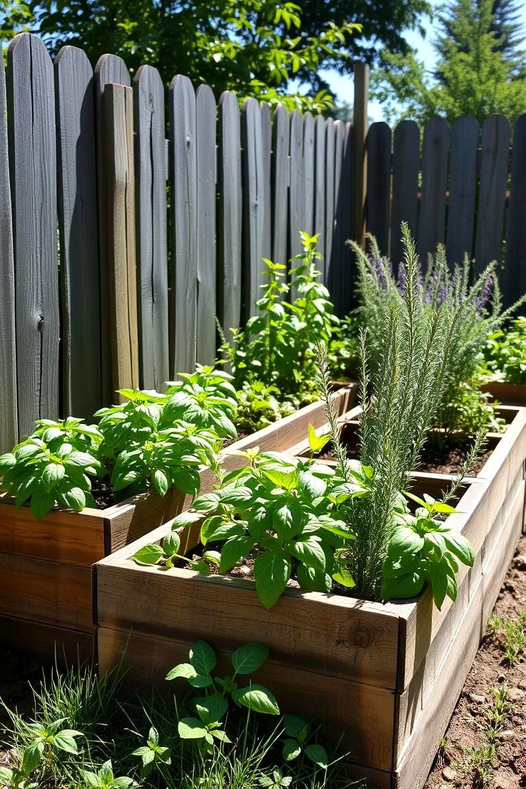 Herb Haven Raised Bed - 24 Raised Garden Bed Along Fence Ideas