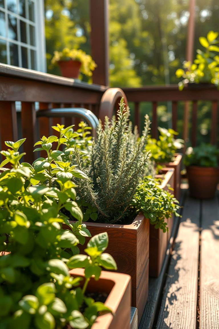 Herb Haven - 24 Deck Decorating Ideas With Plant