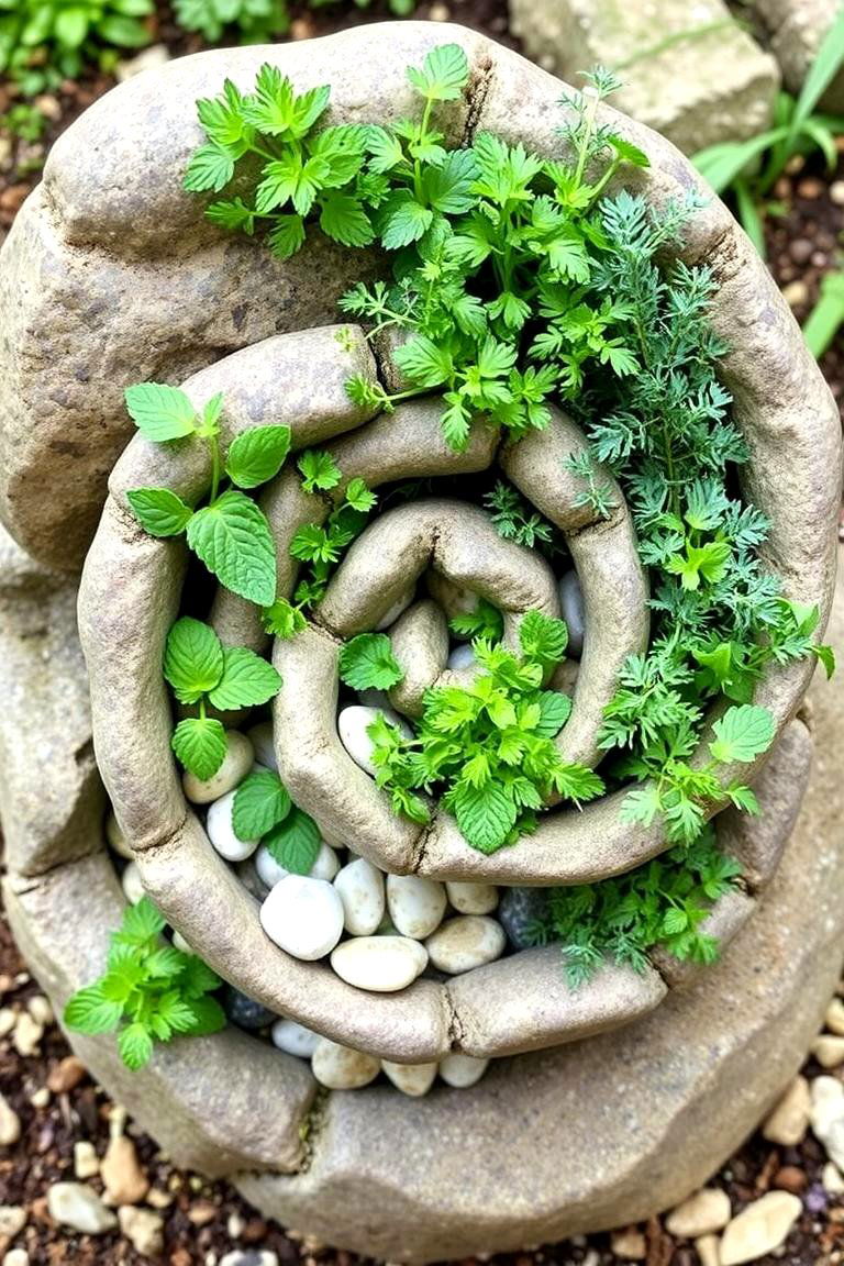Herb Spiral for Compact Planting - 24 Garden Ideas