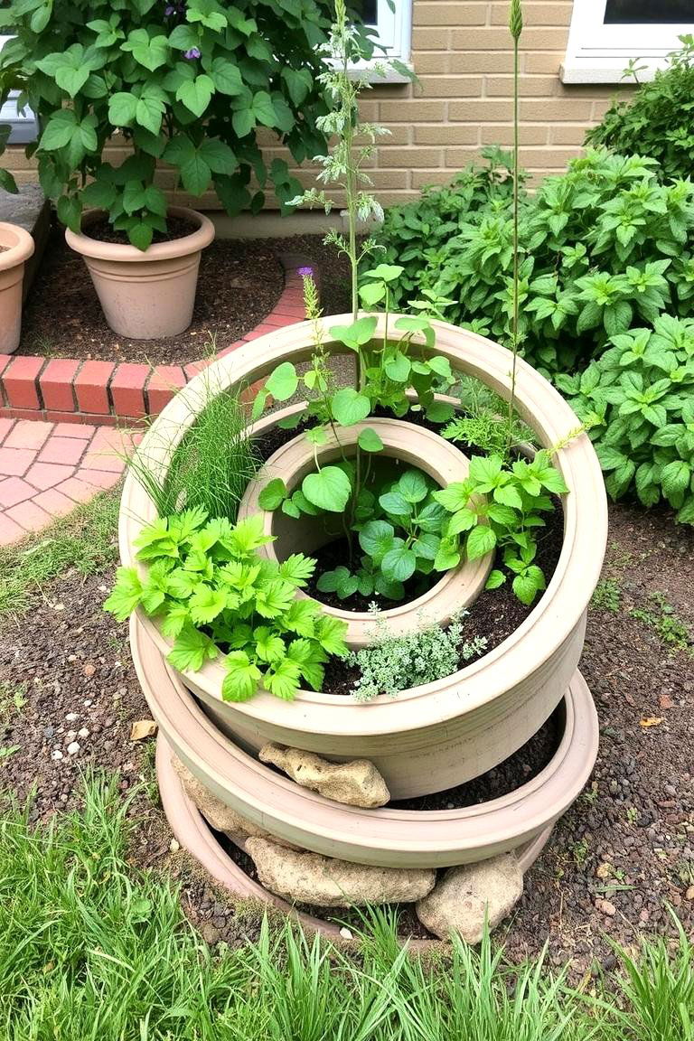 Herb Spiral for Functionality - 24 Small Front Yard Landscaping Ideas