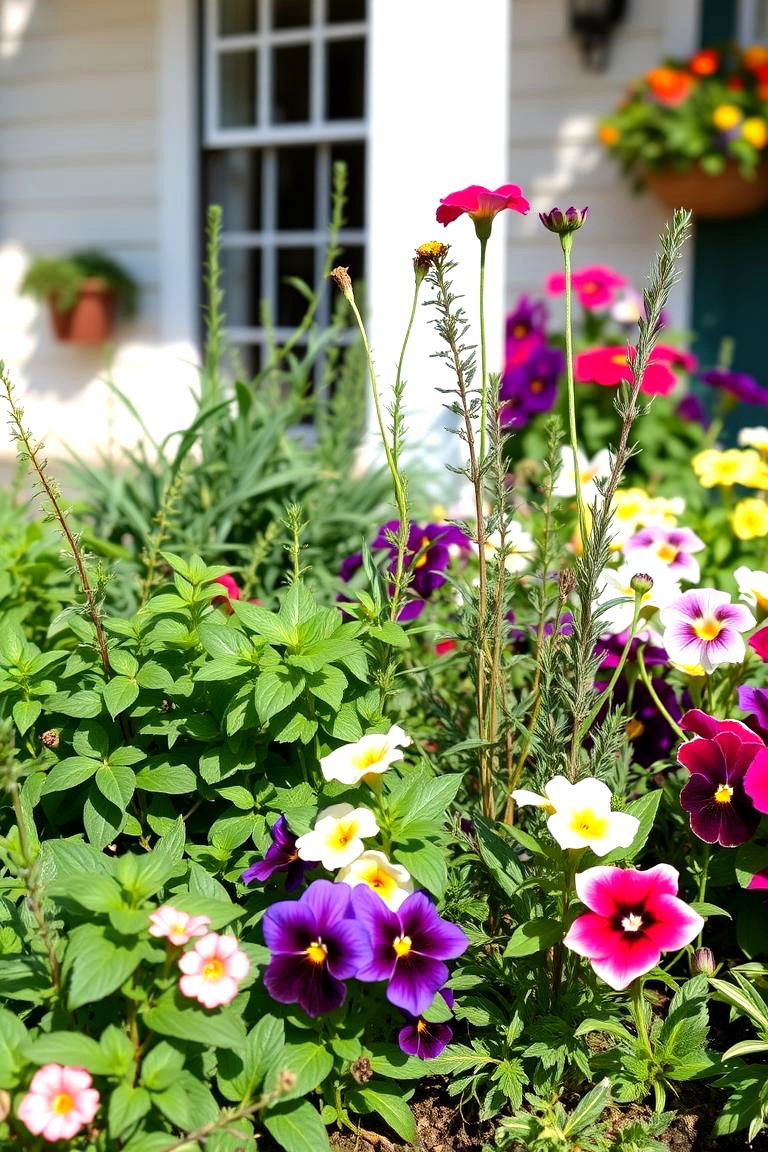 Herb and Flower Fusion - 24 Front Yard Flower Bed Ideas