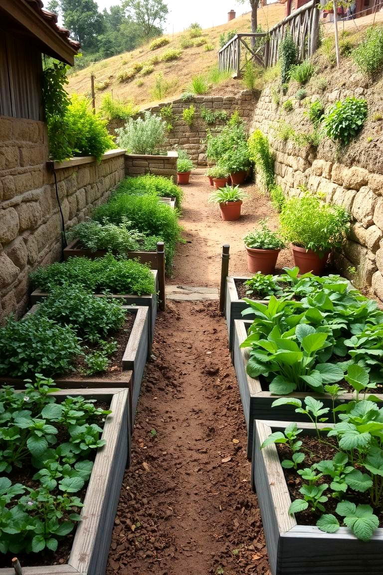 Herb and Vegetable Nook - 24 Hillside Terraced Garden Ideas