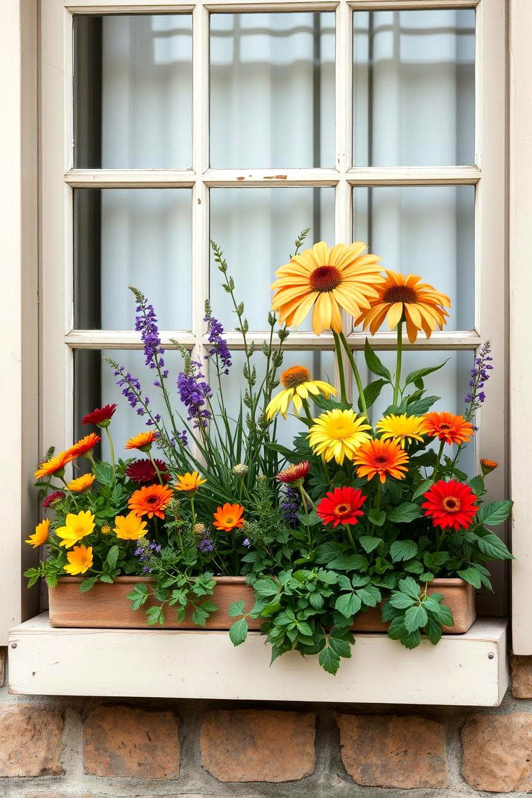 Herbal Harvest Haven - 24 Fall Window Box Ideas