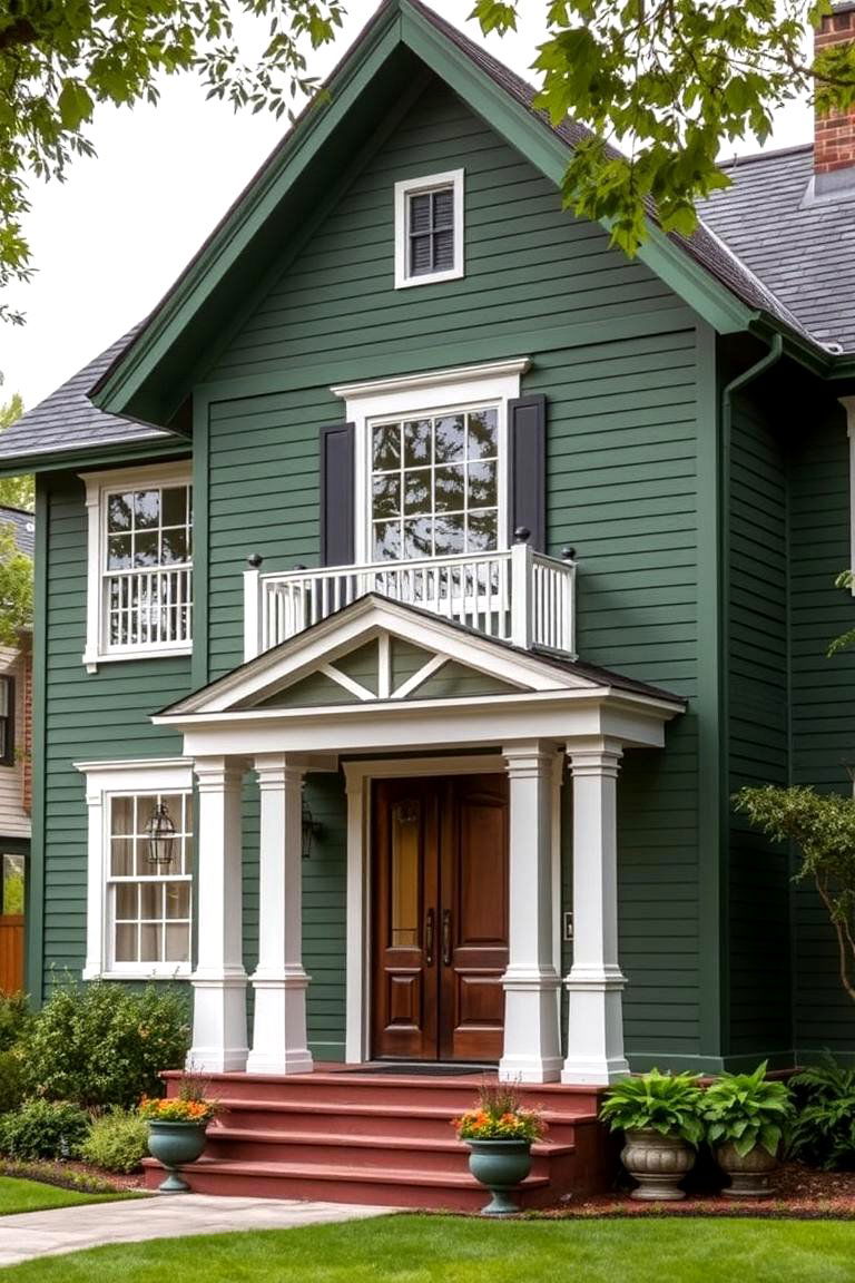 Heritage Green - 24 Dark Green Exterior Paint Color Schemes