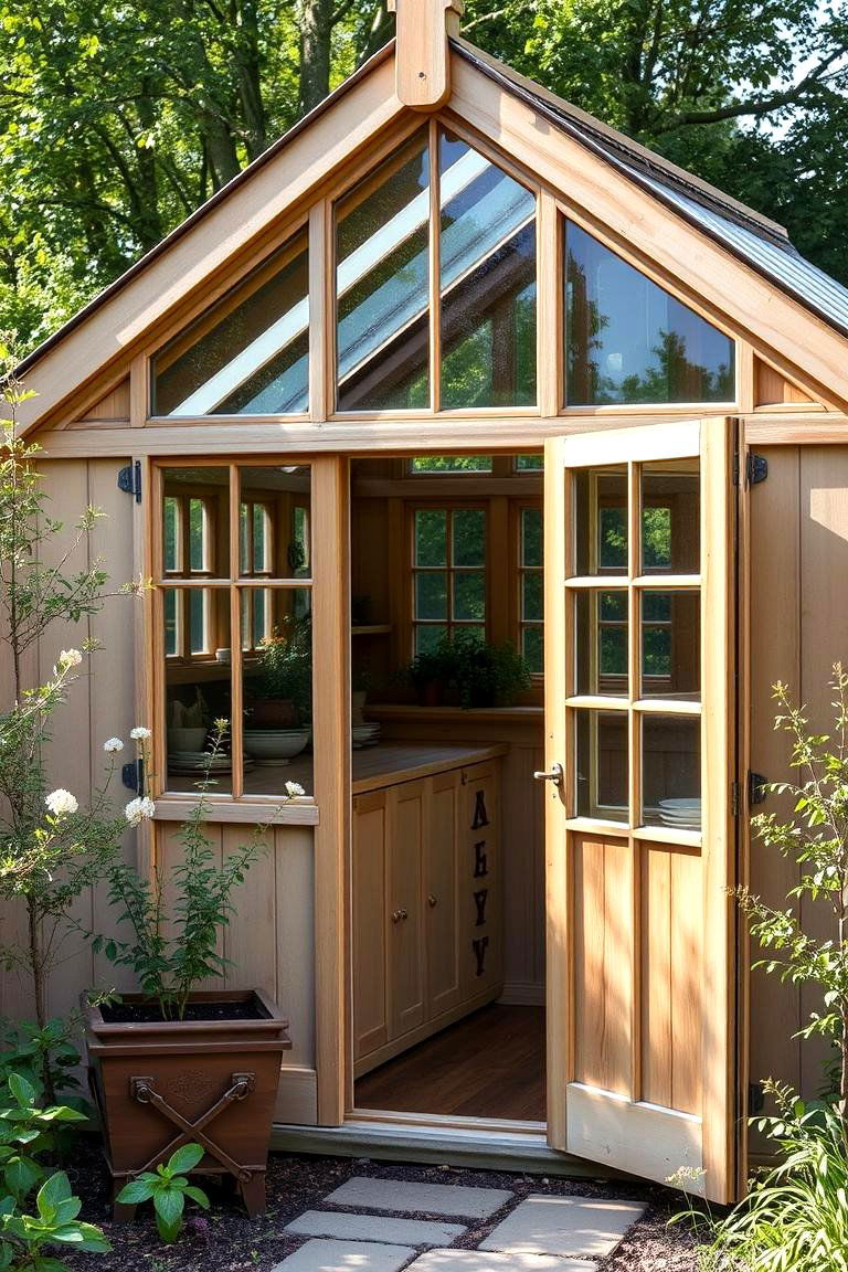 Heritage Inspired Garden Shed and Greenhouse - 24 Greenhouse and Shed Combo Ideas