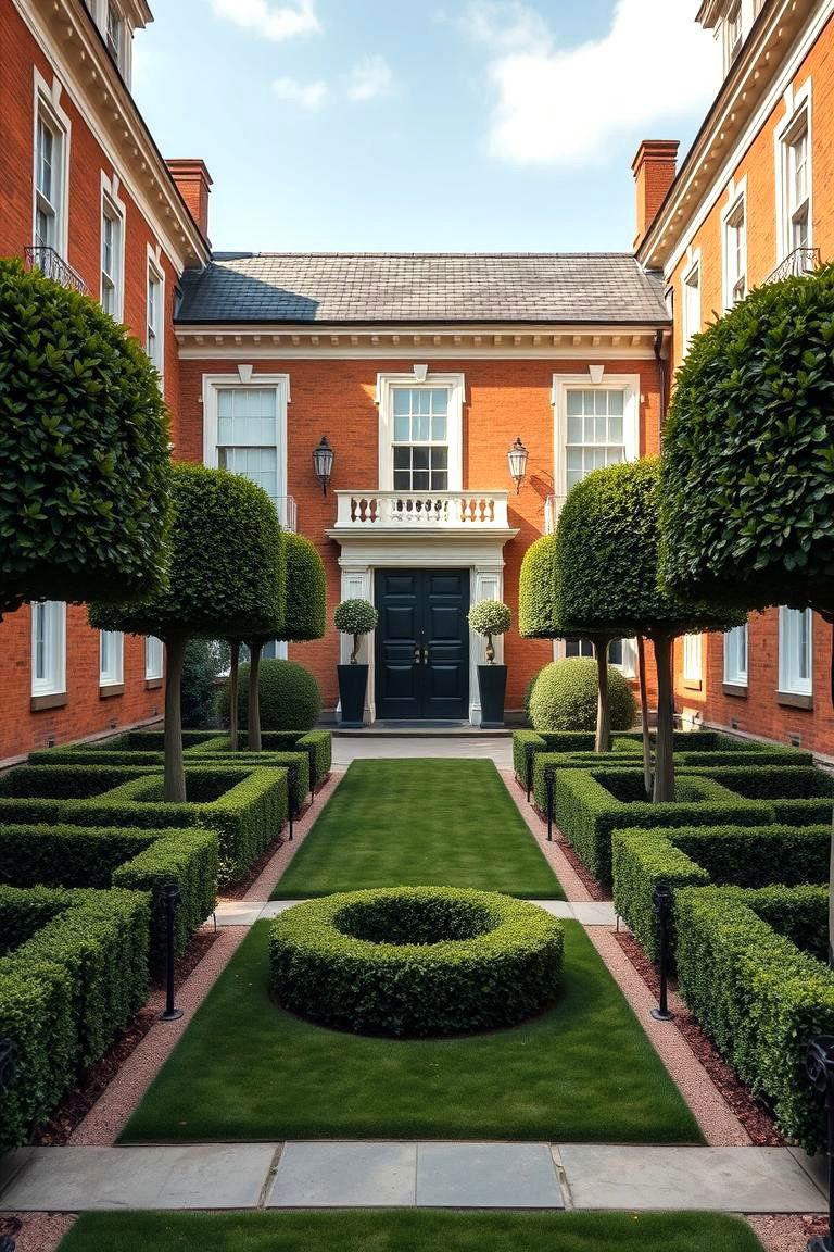 Heritage Inspired Layout - 24 Front Yard Boxwood Designs