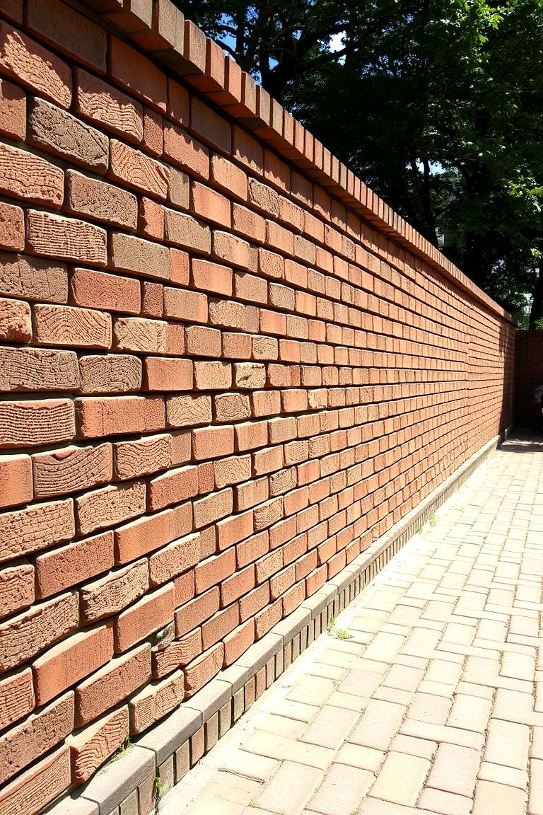 Herringbone Brick Layout Design - 24 Front Yard Brick Fence Ideas