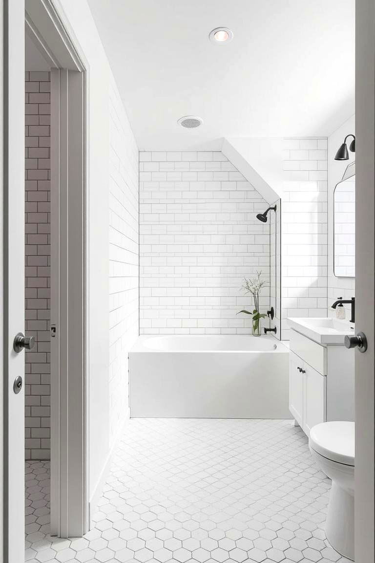 Herringbone Hexagon Layout - 24 Hexagon Tiles Ideas for Bathrooms