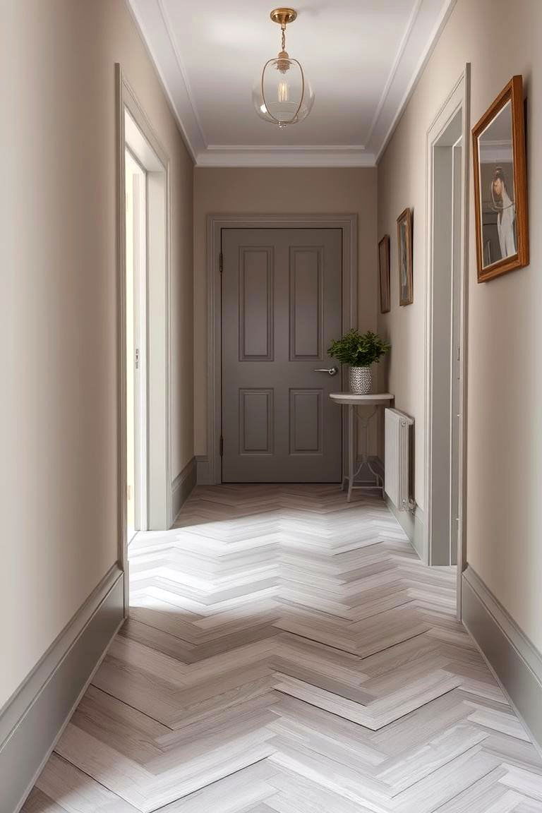 Herringbone Pattern - 24 Painted Floor Ideas
