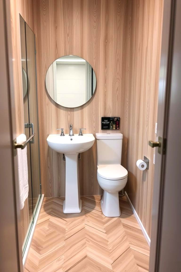 Herringbone Pattern - 24 Small Bathroom Flooring Ideas
