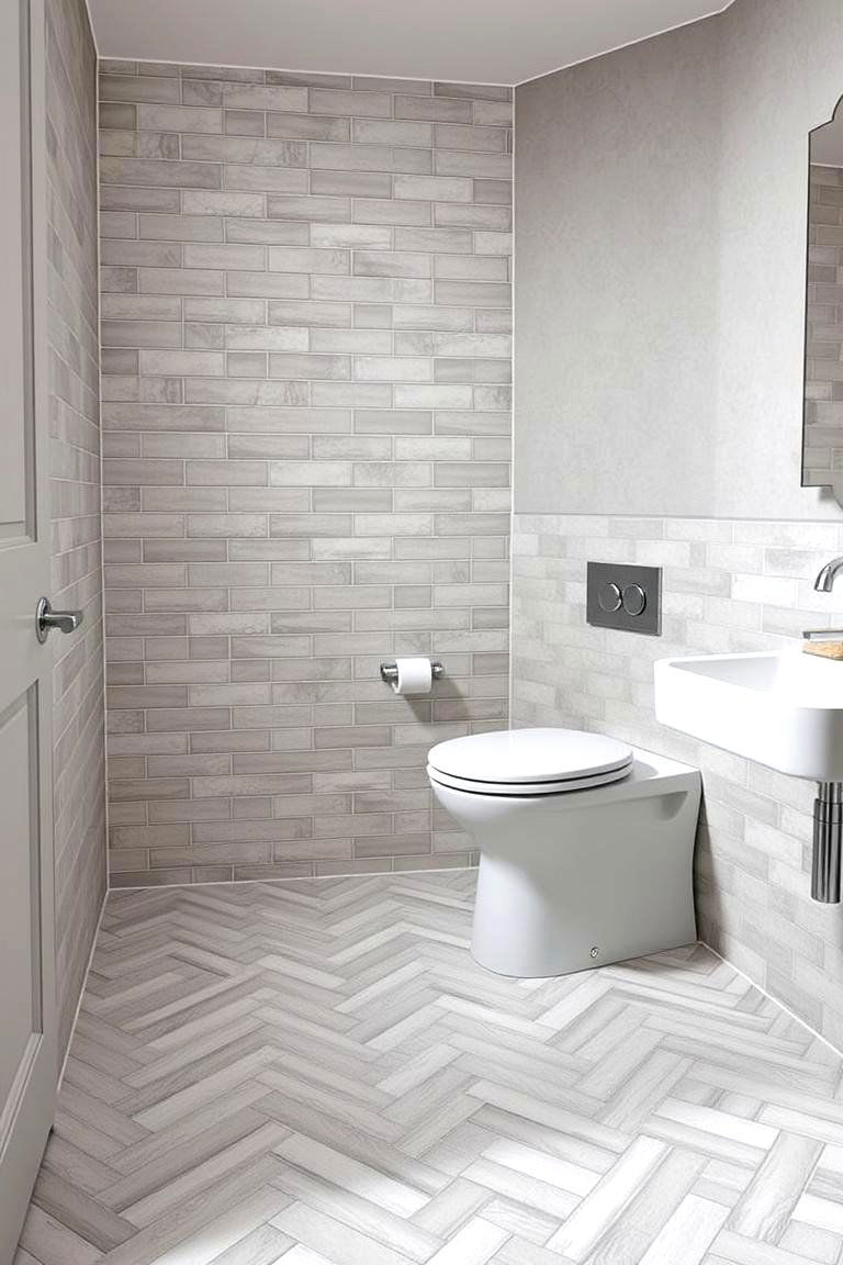 Herringbone Pattern - 24 Western Bathroom Ideas
