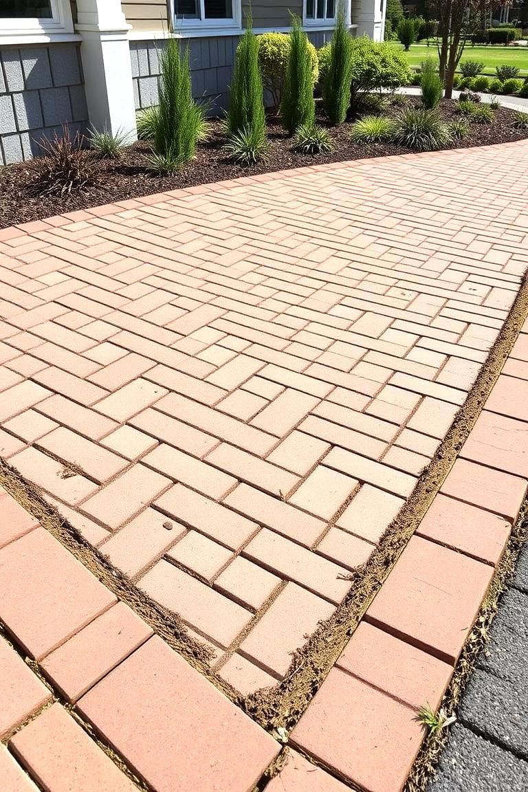 Herringbone Pattern Brick Edging - 24 Brick Edging Ideas