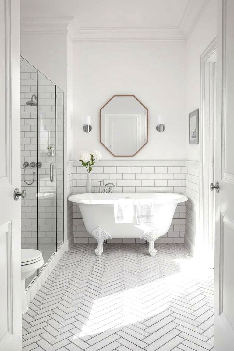 Herringbone Tiles for a Chic and Elegant Design - 24 Bathroom Tile Ideas