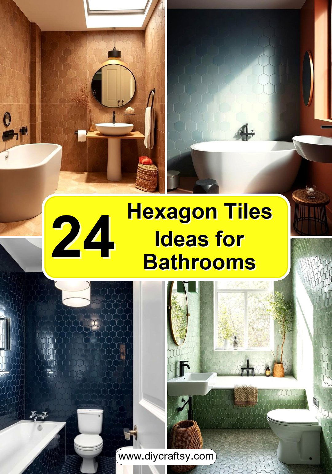 Hexagon Tiles Ideas for Bathrooms