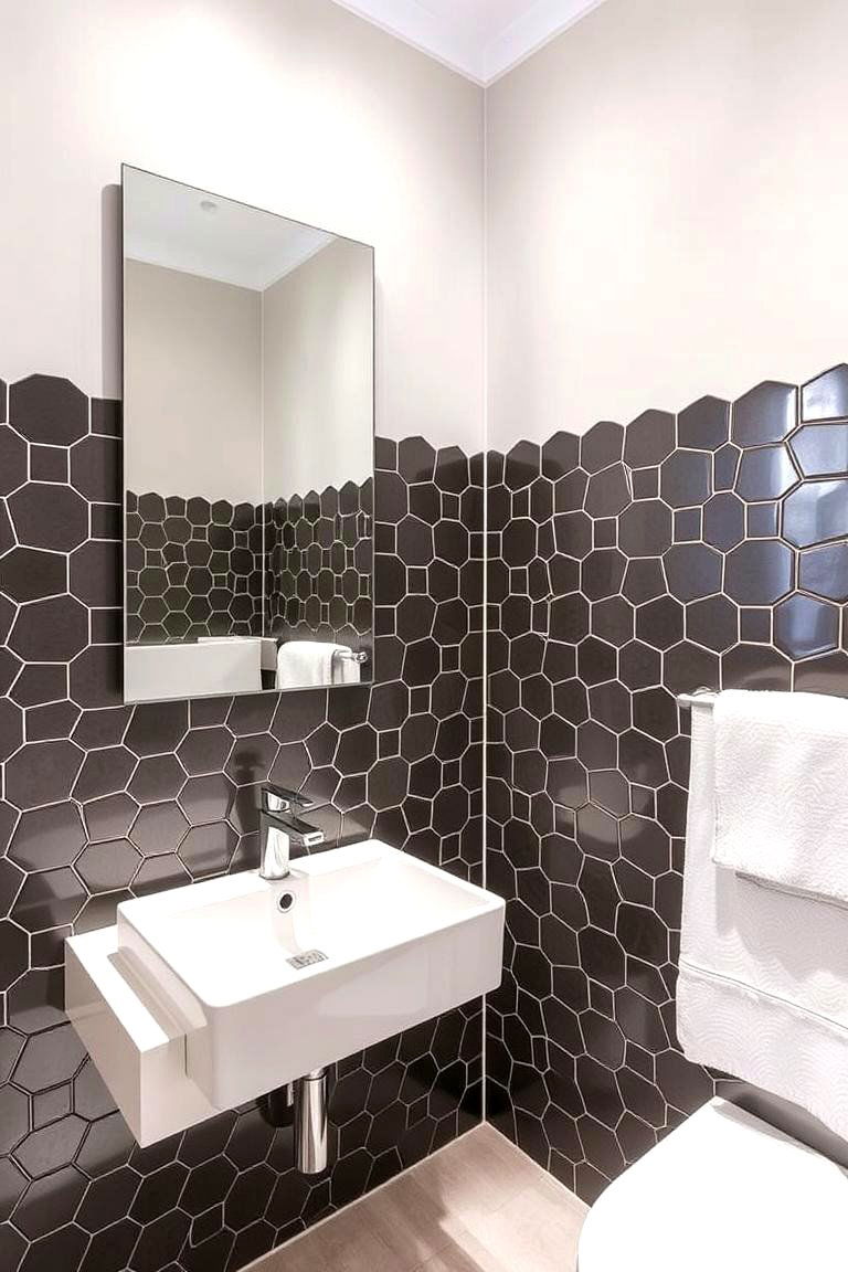 Hexagonal Tiles for Modern Sophistication - 24 Bathroom Backsplash Ideas