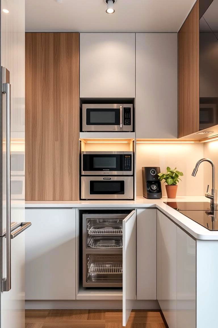 Hidden Appliances - 24 Small Kitchen with Black Appliances Ideas
