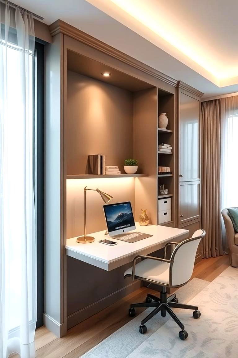 Hidden Built in Desk - 24 Built-in Desk Ideas