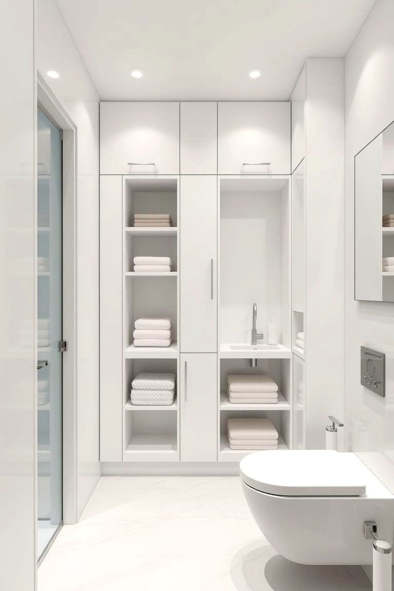 Hidden Cabinetry Concepts - 24 Small White Bathroom Ideas