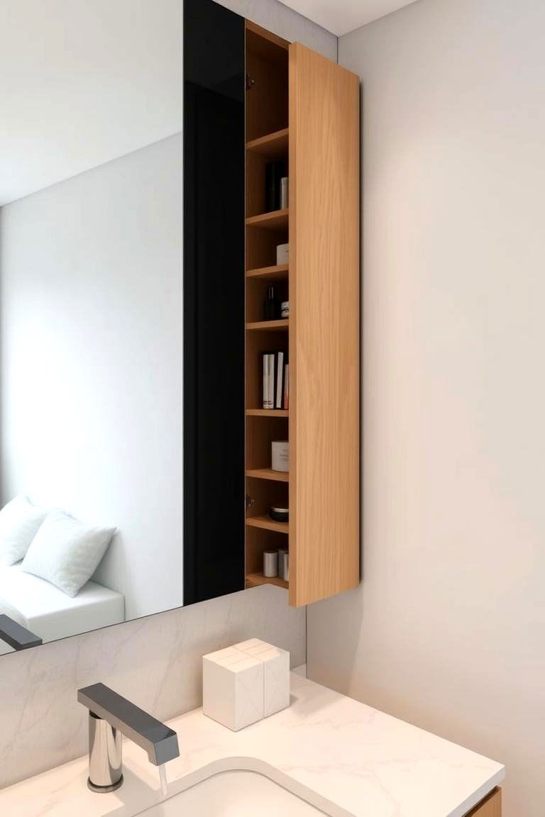 Hidden Closet Behind a Mirror - 24 Bathroom Closet Ideas