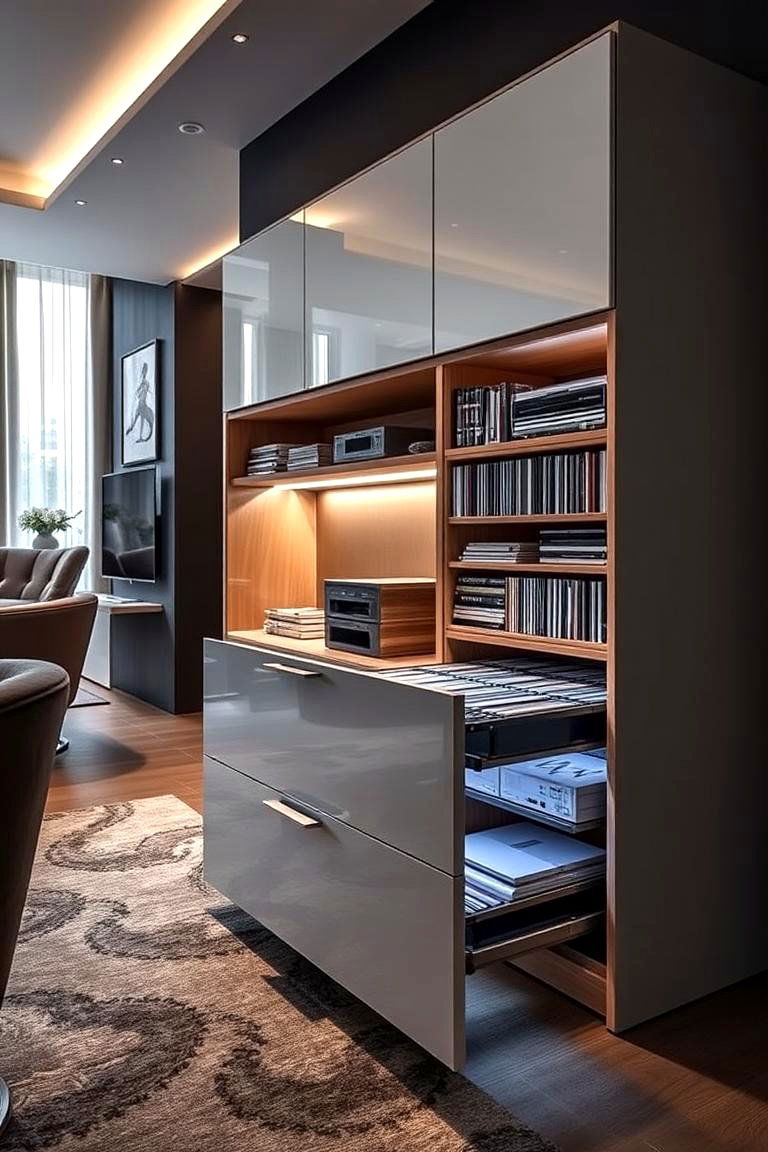 Hidden Compartment CD Storage - 24 Cd Storage Ideas