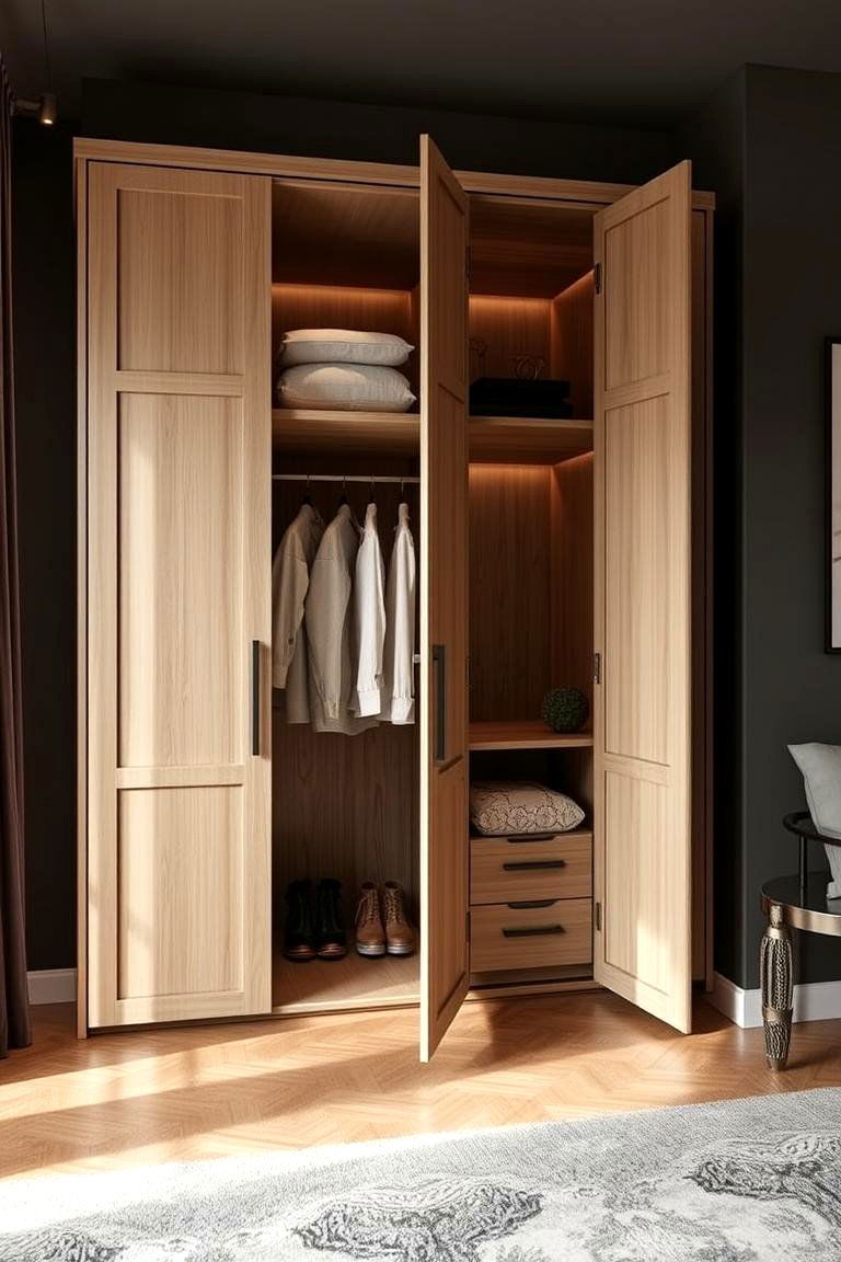 Hidden Compartment Wardrobe - 24 Built-in Wardrobe Ideas Around a Bed