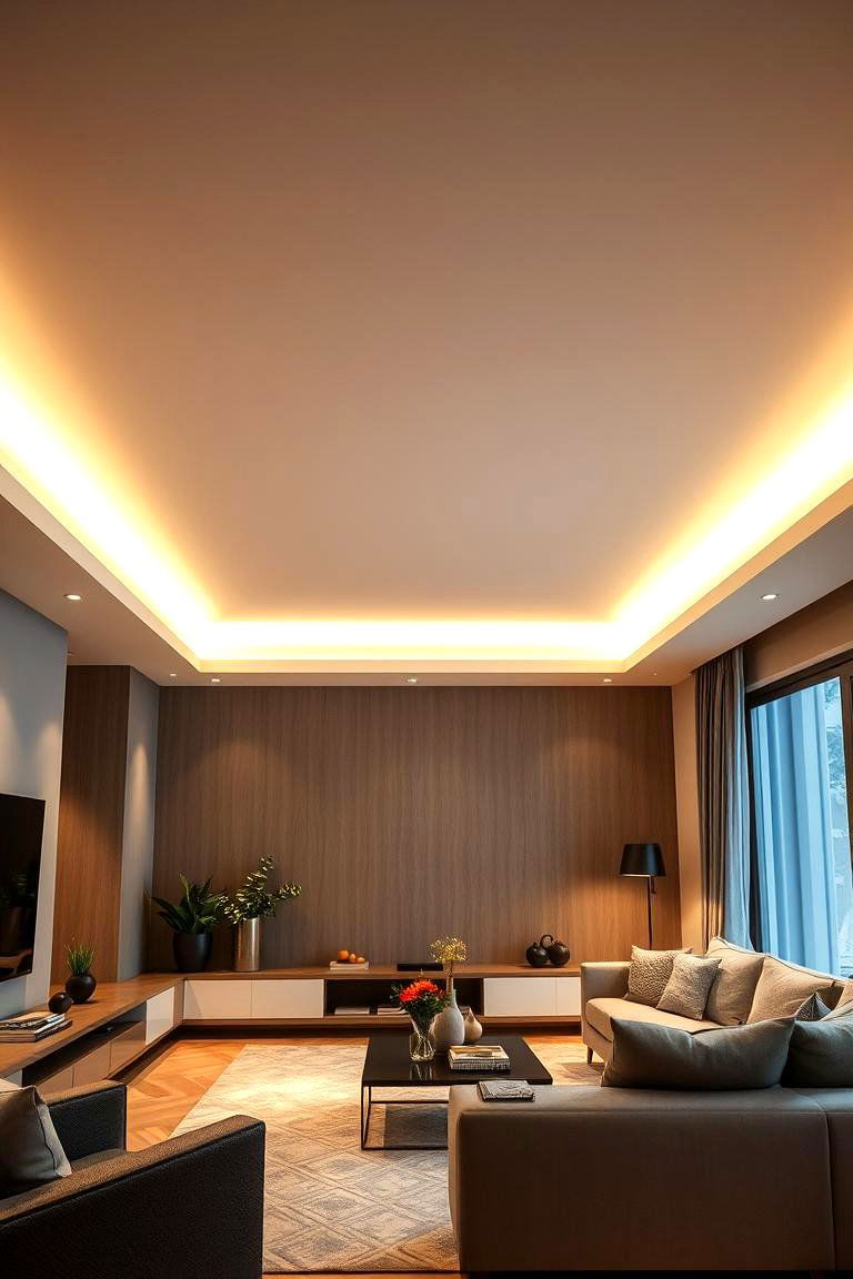 Hidden Cove Lighting - 24 Living Room Ceiling Lighting Ideas