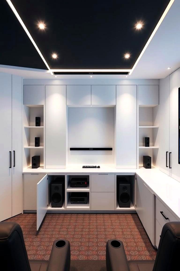 Hidden Equipment Storage - 24 Home Theater Ideas