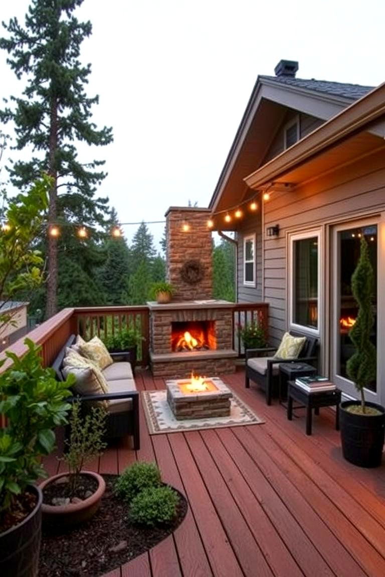 Hidden Gem Cozy Fireplace Nook - 24 Covered Deck With Fireplace Ideas