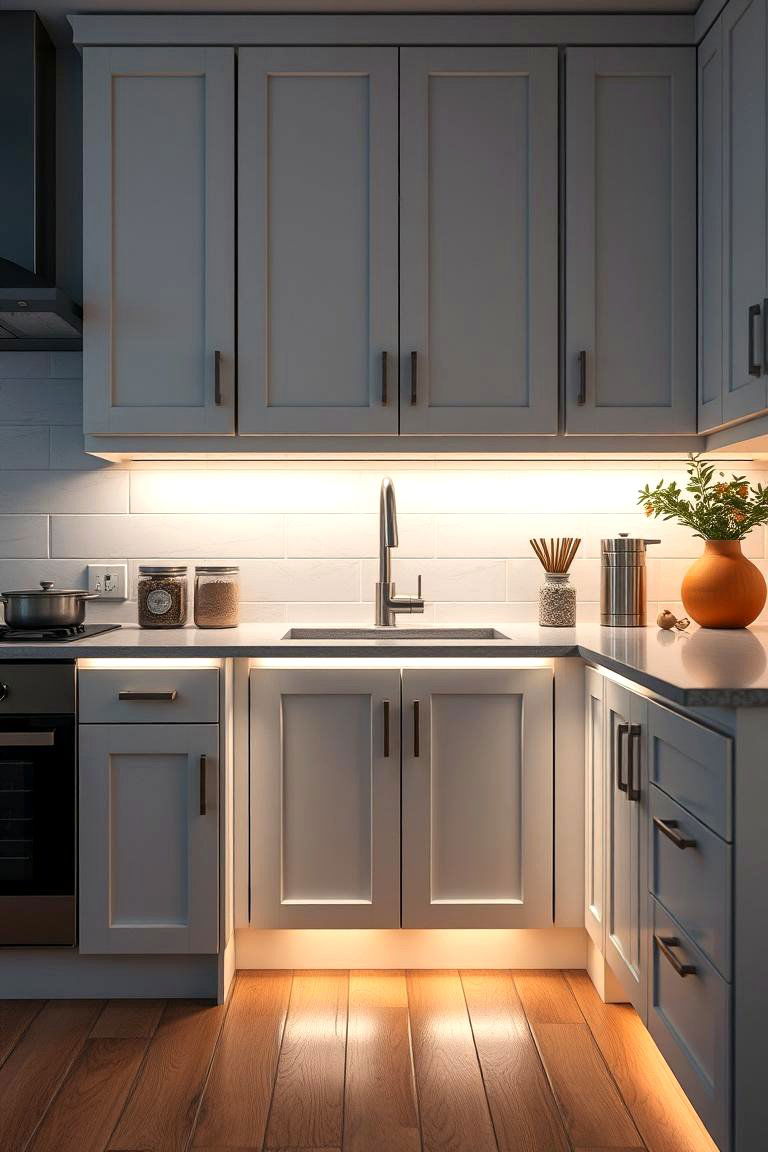 Hidden LED Cabinet Lighting - 24 Kitchen Sink Lighting Ideas