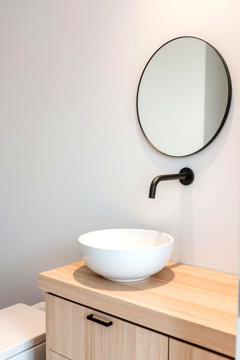 Hidden Laundry Basket - 24 Minimalist Bathroom Ideas