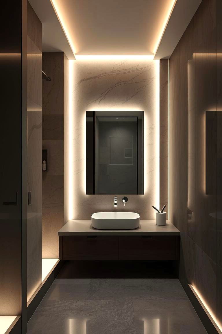 Hidden Lighting Innovations - 24 Small Bathroom Lighting Ideas