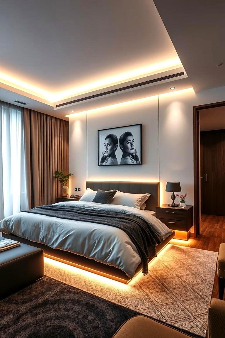 Hidden Lighting - 24 Small Bedroom Lighting Ideas