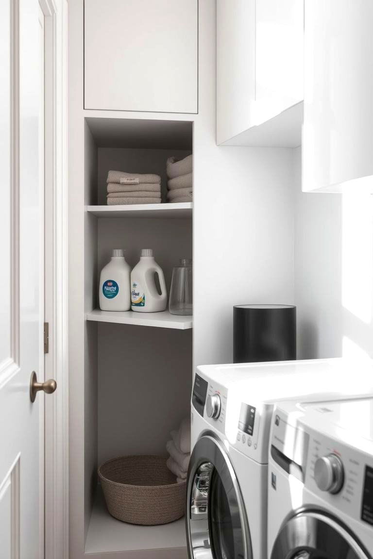 Hidden Nook Storage to Conceal Detergents Neatly - 24 Laundry Detergent Storage Ideas