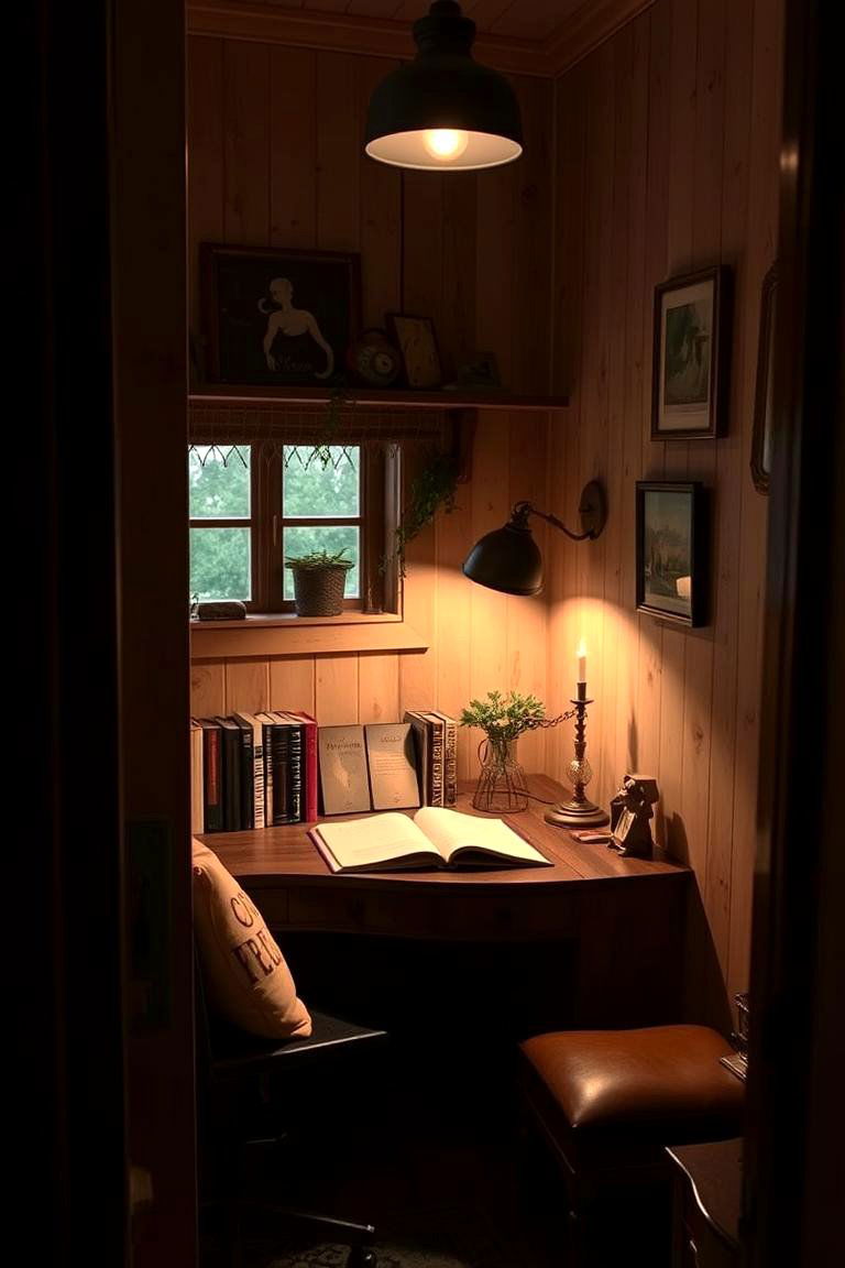Hidden Nook Study Corners - 24 Dark Academia Interior Design Ideas