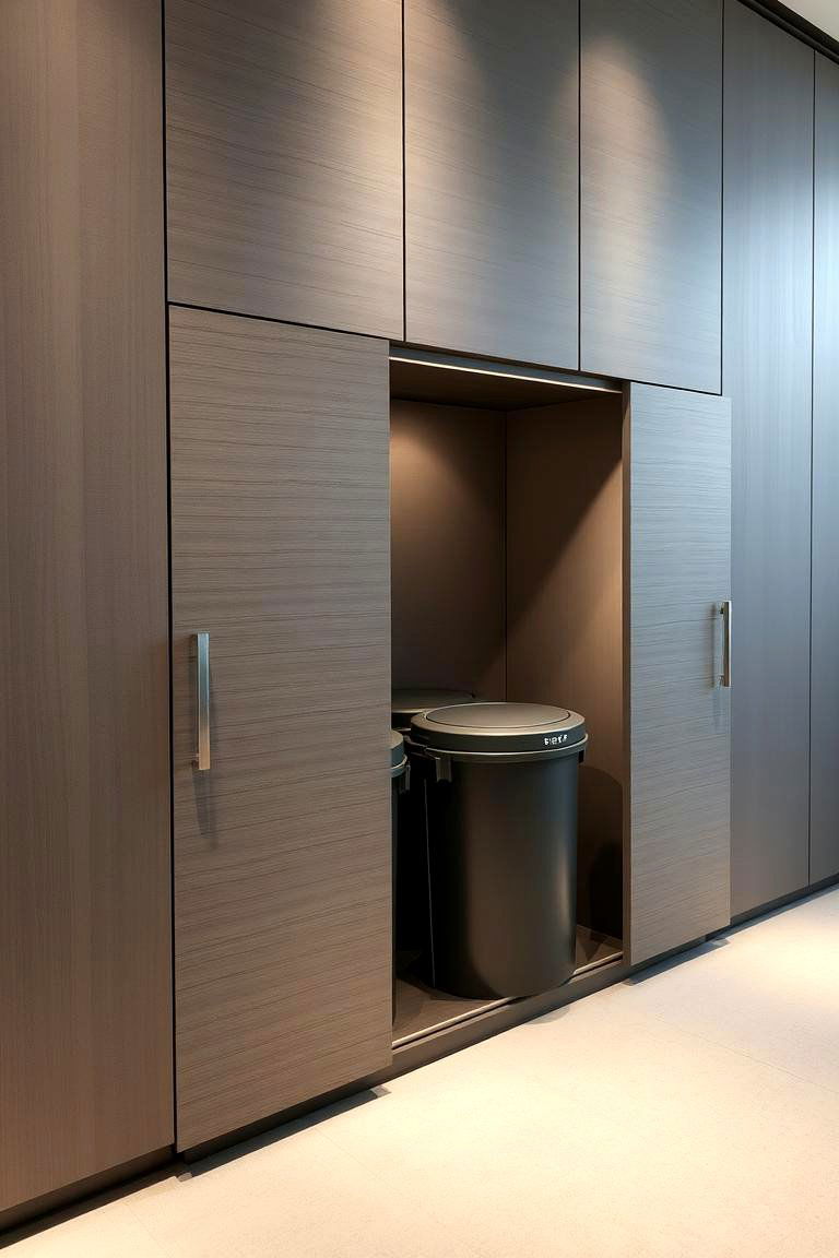 Hidden Sliding Wall Panels - 24 Garbage Can Storage Ideas