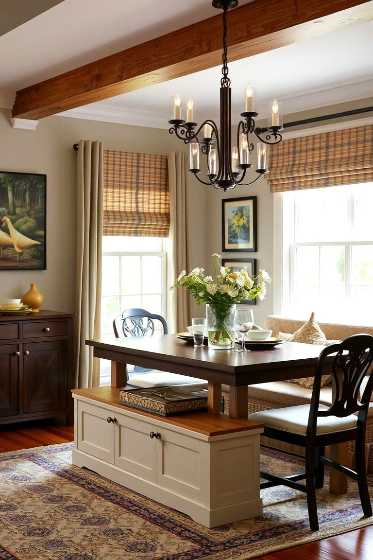 Hidden Storage Benches for Dual Purposes - 24 Dining Room Storage Ideas