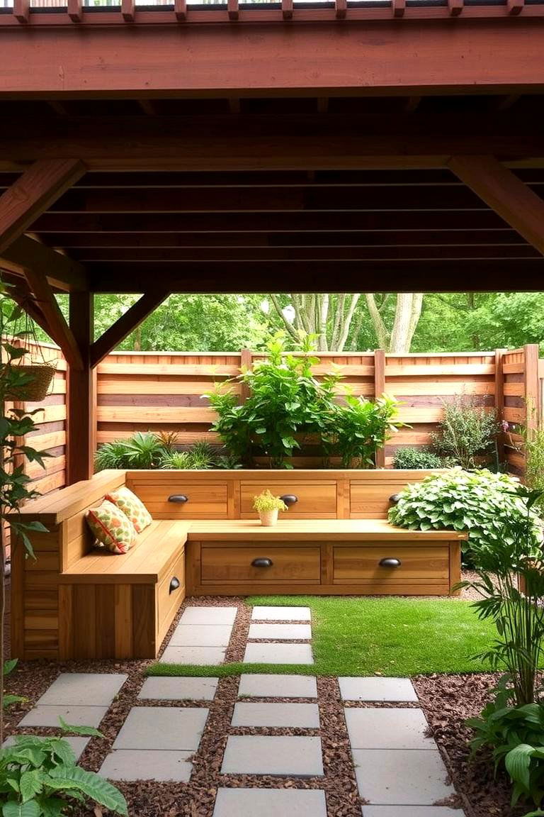 Hidden Storage Garden - 24 Under Deck Landscaping Ideas
