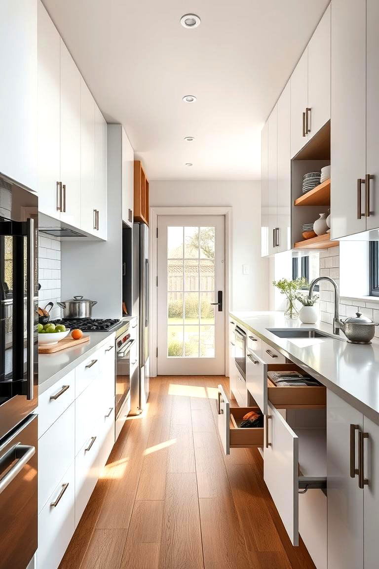 Hidden Storage Options - 24 Galley Kitchen Ideas