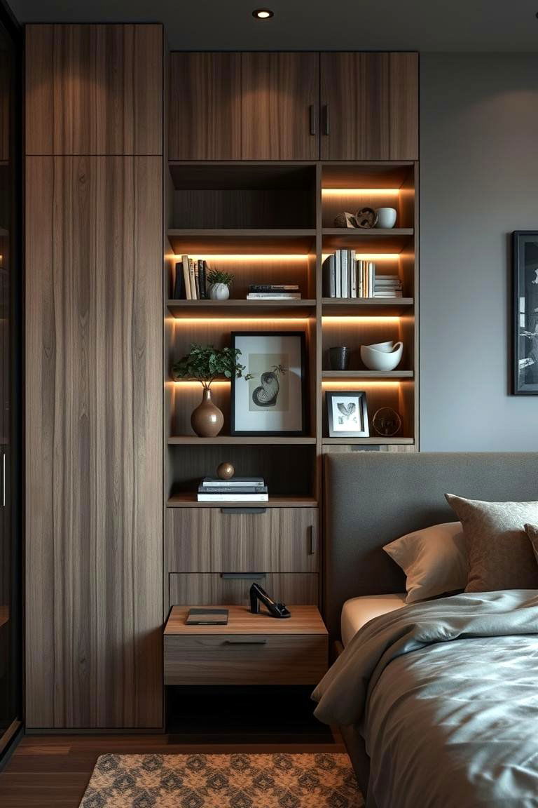 Hidden Storage Shelves - 24 Bedroom Shelving Ideas