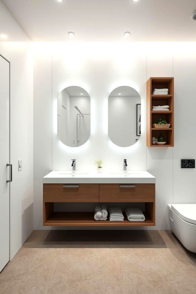 Hidden Storage Surprises - 24 Double Vanity Bathroom Ideas