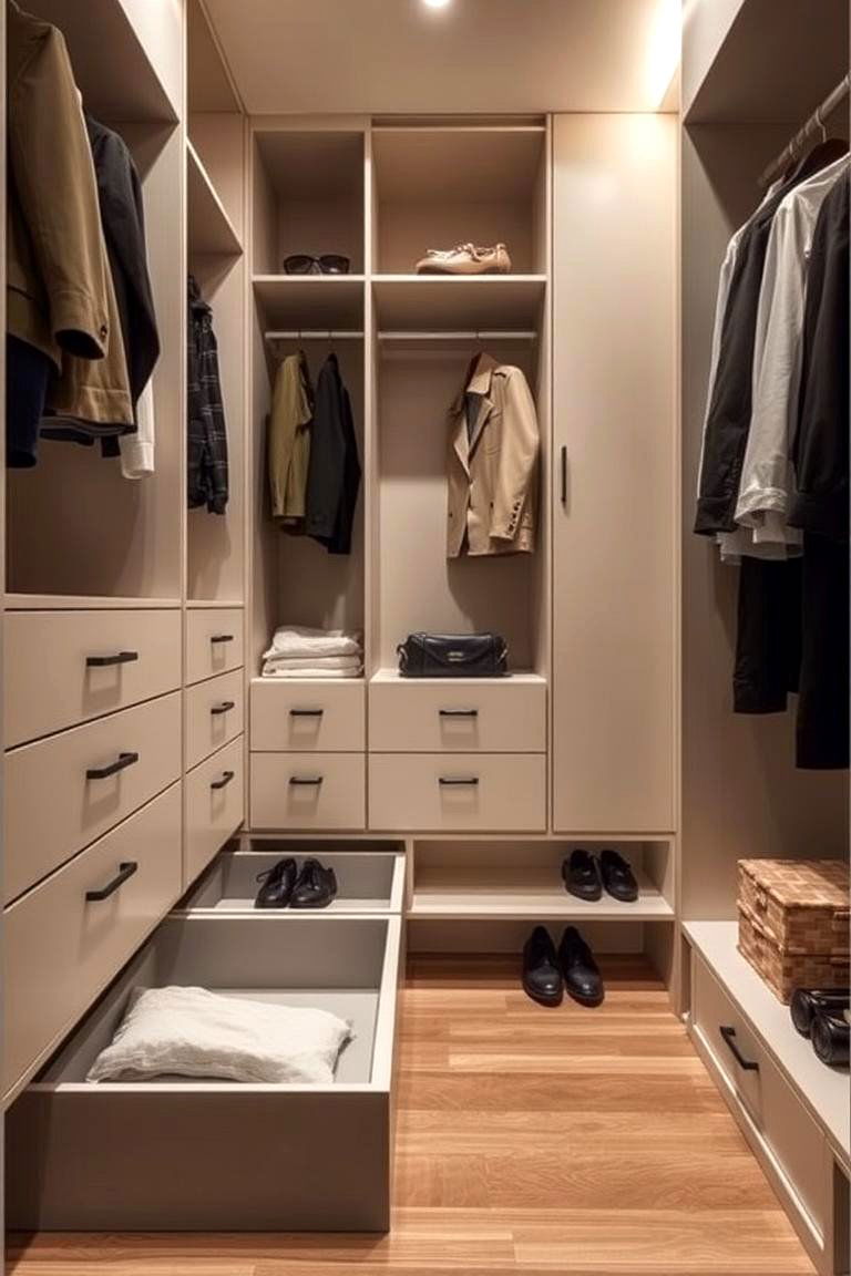 Hidden Storage for a Clean Look - 24 Dressing Room Ideas