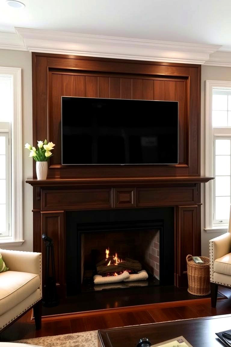 Hidden TV Panel for a Cozy Look - 24 Tv Over Fireplace Ideas