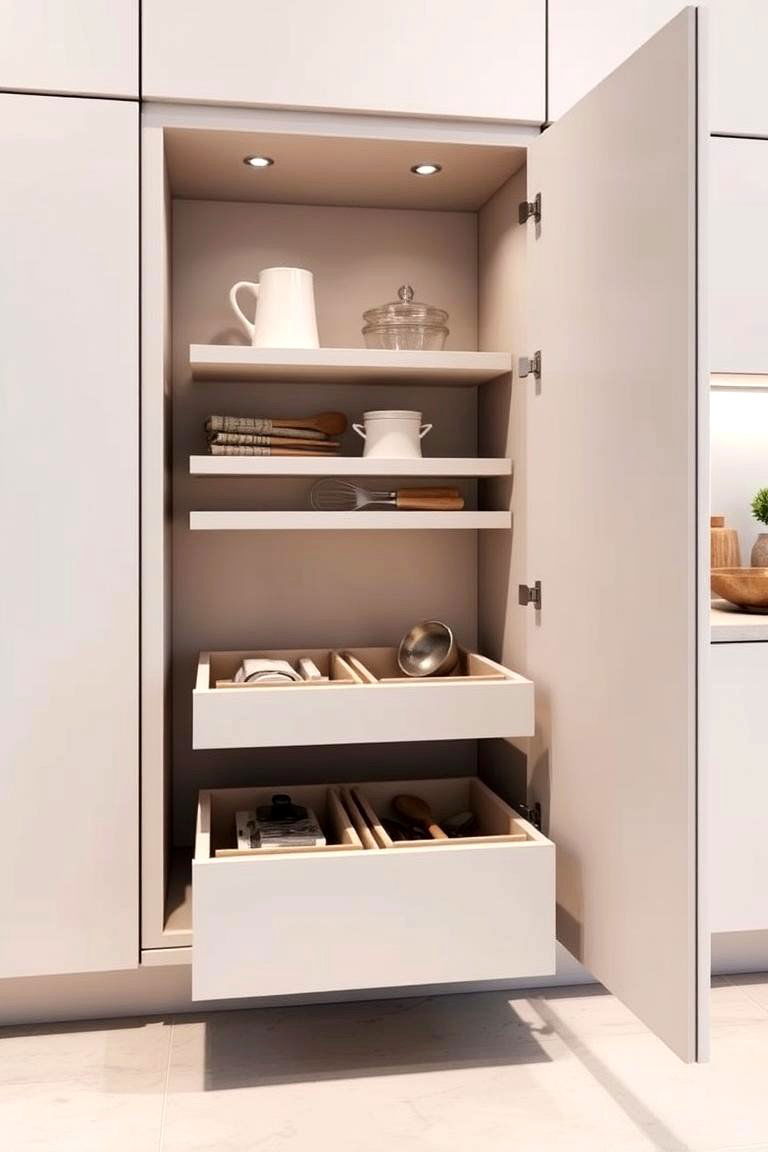 Hidden Utensil Organizer Cabinet - 24 Blind Corner Kitchen Cabinet Ideas