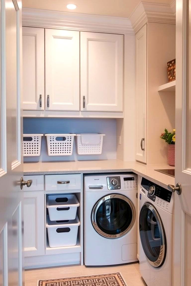 Hidden Utility Bins - 24 Small Utility Room Ideas