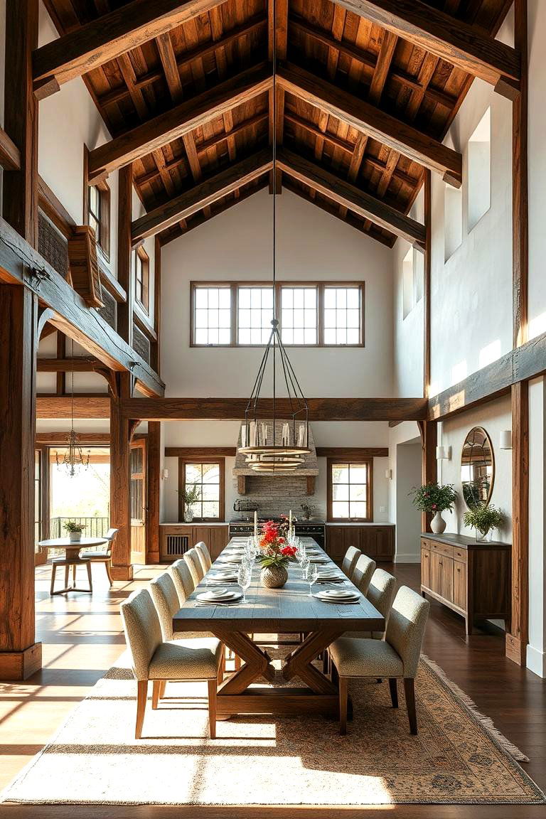 High Ceiling Open Concept - 24 Industrial Dining Room Ideas