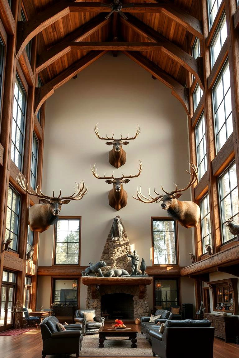 High Ceilings and Grandeur - 24 Hunting Trophy Room Ideas