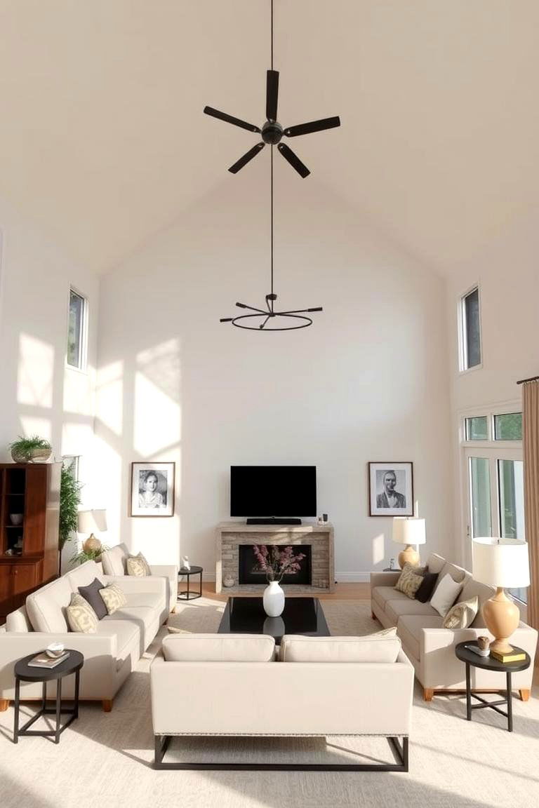 High Ceilings for a Grand Feel - 24 Moody Living Room Ideas