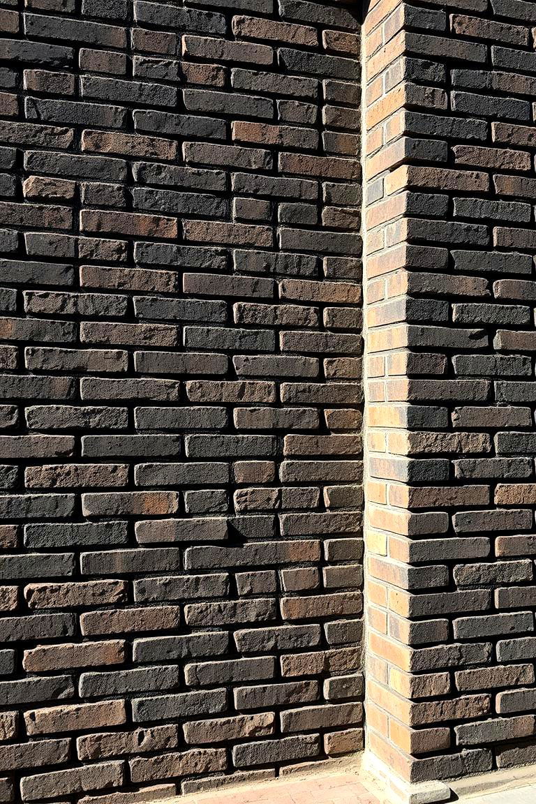 High Contrast Black Brick with Earthy Tones - 24 Black Brick House Exteriors